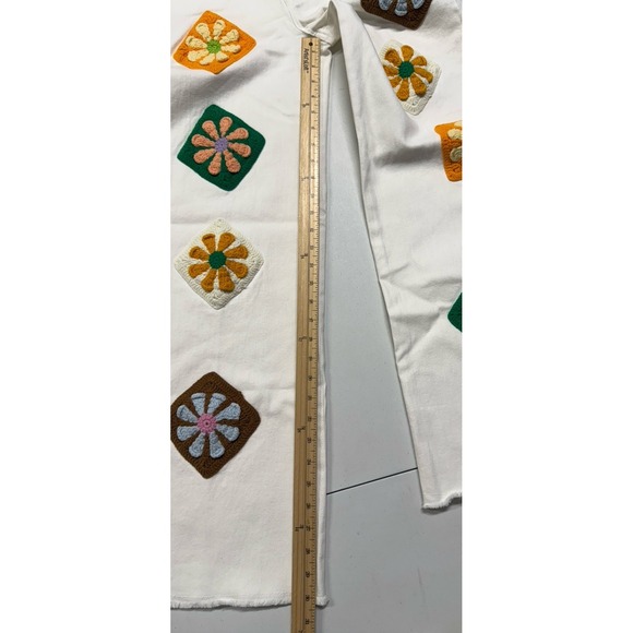 Sadie & Sage Stretch Denim Jeans XS (26) Crochet Full Bloom High Rise - Picture 10 of 11